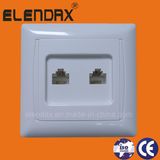 European Style Flush Mounted Tel Socket Double, Double Telephone Socket Rj11 (F6207)