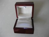 Cherry Red Wooden Jewelry LED Ring Box