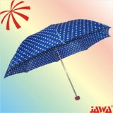 21 Inch Two Fold Check Polyester Fabric Umbrella