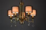 Five Light Antique Brass Plated Chandelier