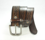 High-Quality Embossed Men Leather Waist Belt (EUBL0325-40)