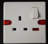 New Design UK 13A Switched Socket with Neon