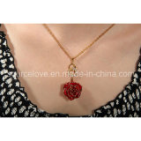 Fashion Jewelry-24k Gold Rose Necklace