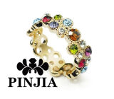 Punk Crystal Bowknot Knuckle Rhinestone Stacking Rings