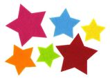 Bright Assorted Felt Star Stickers with Header Card