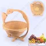 Collapsible Bamboo Food Baskets for Storage Baskets