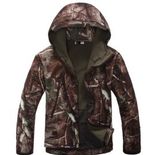 Tree Camo Waterproof Breathable Soft Outdoor Sharkskin Soft Shell Coats Jacket Hoodie