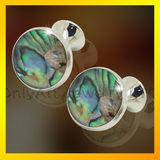 Brass or Sivler Cufflinks /Color Shell Cufflink Accessory