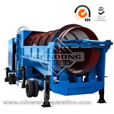 Export Ghana, Turkey, Brazil Mobile Trommel Drum Screen Contain Gold Sluice Box