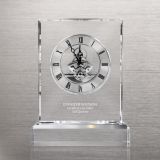 Silver Executive Crystal Skeleton Clock for Corporate Gifts