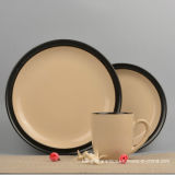 Color Glazed Ceramic Tableware Set with Plates