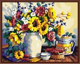 Coloring by Numbers on Canvas Factory New Flower Design En71-123, CE