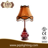 Red Glass Lighting with White Partten Table Lamp