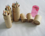 Color Pencil in Cardboard Tube with Plastic Sharpener Cover