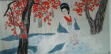 Chinese Ink Colour Figure Painting Sayaka Maruyama Decoration Picture