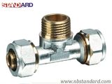 Pex-Al-Pex Fitting/Brass Tee with Male Thread Screw Fitting