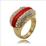 Fashion Rhinestone Ring with Enamel (R6480)