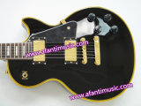 Afanti Music / Lp Custom Style / Black / Gold Parts / Electric Guitar (CST-083)