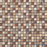Earth 15X15mm Glass Stone Mix Mosaic