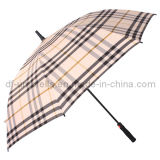 Plaid Pattern Fiberglass Golf Umbrella