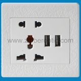 2100mA Crave Pattern Universal Dual USB Wall Outlet