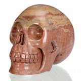 Natural Multi Color Stone Crystal Human Skull Carving Sculpture Decor 11b34