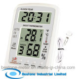 Hygro-Thermometer Clock & Calendar with Indoor and Outdoor Temperature (KT203)