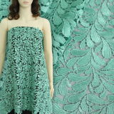 Green Leaflet Design Polyester Chemical Lace for Garment