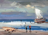 Knife Boat Oil Painting