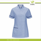 Fashion Deisgn Light Blue Cotton Hospital Staff Uniform (C203)