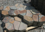 Rusty Slate Meshed Stone Mosaic Tiles Paving