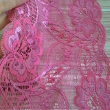 Nylon Spandex Matched with Silver Thread Lace Trim for Lingeries