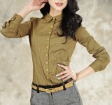 Women's Long Sleeve 100% Cotton Slim Fit Shirt