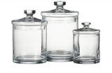 Transparent Glass Candy Jar with Cover