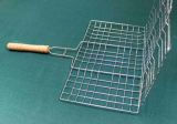 Curving Korean Barbecue Grill Wire Mesh with Wooden Hand