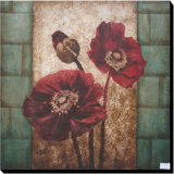 Stretched Canvas Classical Oil Painting Blooming Vivid Red Flower (LH-501030)
