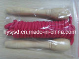 Hot Style Dark Red Jump Rope with Wooden Handles