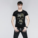 Metal Man T-Shirt with Skull Printing (T-398)