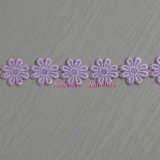 Pink Flower Design Chemical Lace for Clothing