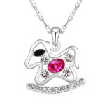 Horse Designed Women Cute Alloy Crystal Necklace