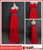 Red Evening Dress Sheath Beaded Sweetheart Chiffon Prom Dress (AS1899)