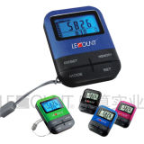 Rechargeable USB Pedometer with Backlight and Aluminum Cover (PD1053)