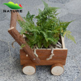 Wood Wheel Flower Planter Wood Flower Pot for Home