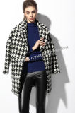 Wool Fashion Women's Houndstooth Coat /Women's Winter Clothing (SJ008)