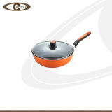 Orange Color Non-Stick Coating Wok with Lid
