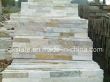 Natural Gold Light Beige Slate Ledger Panel Stacked Stone