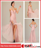 Sexy Women Pink Chiffon Long Prom Gown Evening Dress (00120501)