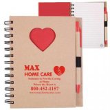Promotional Recycle Die Cut Notebook: Heart