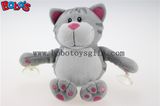 Plush Suction Cup Cat Toy Stuffed Grey Cat Animal Toys with Plastic Suction Cups Bos1139