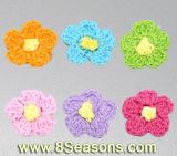 Mixed Handmade Crochet Flowers Appliques Scrapbooking 25mm, Sold Per Packet of 300 (B10511)
